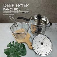 Gambar Panci susu deep fryer goreng kukus masak steamer saringan multifungsi dari Bandung Stainless Steel undefined 1 Tokopedia