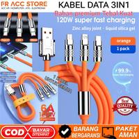 Gambar Kabel Data 3in1 Fast Charging 120W 6A USB KABEL CHARGER 3IN1 UNIVERSAL dari FR ACC STORE undefined 1 Tokopedia