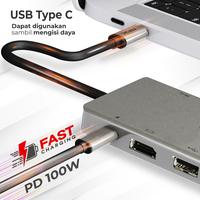 Gambar USB Hub Converter Type C Hub Adapter Laptop Macbook Ipad Tablet Type C 3.1 to HDMI 4K USB 3.0 VGA LAN RJ45 1000Mbps Type C Power Delivery 100W Aux 3.5mm Memory Card SD Card Micro SD up to 1TB 12 Port 12 in 1 PX UCH012 dari PX Official Store undefined 4 Tokopedia
