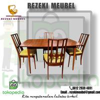 Gambar meja makan set minimalis 4 kursi jati dari REZEKI MEUBEL undefined 1 Tokopedia