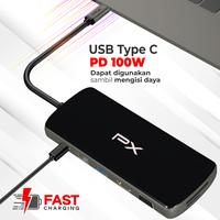 Gambar USB Hub Converter Type C Hub Adapter Laptop Macbook Ipad Tablet Type C 3.1 to HDMI 4K USB 3.0 VGA LAN RJ45 1000Mbps Type C Power Delivery 100W Aux 3.5mm Memory Card SD Card Micro SD up to 1TB 12 Port 12 in 1 PX UCH120B dari PX Official Store undefined 4 Tokopedia