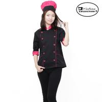 Gambar Baju koki wanita baju masak baju chef wanita seragam koki by WahyuShop - pink lis hitam, XXXL dari Wahyuabadi Store undefined 1 Tokopedia