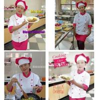 Gambar Baju koki wanita baju masak baju chef wanita seragam koki by WahyuShop - pink lis hitam, XXXL dari Wahyuabadi Store undefined 4 Tokopedia