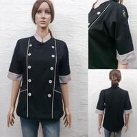 Gambar Baju koki wanita baju masak baju chef wanita seragam koki by WahyuShop - pink lis hitam, XXXL dari Wahyuabadi Store undefined 3 Tokopedia