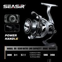 Gambar SEASIR CYBERRON Spinning Reel Power Handle 5+1BB 13KG/28LB Drag 5.7:1 Seawater-Proof High Strength Metal Gear Brass Bushing Stainless Steel Spindle Fishing Reel - 3000 dari Seasir Official Store undefined 3 Tokopedia