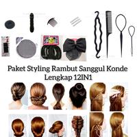 Gambar BERKAH Paket Sanggul Lengkap 12IN1 / Paket Sanggul Rambut Praktis Hitam Jepit - PKT SNGGL 12IN1 dari its Tumbuh Berkah undefined 2 Tokopedia