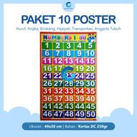 Gambar Paket 10 Poster Belajar Anak Edukasi Huruf, Angka, Binatang, Hijaiyah, dari Gosyen Idea undefined 4 Tokopedia