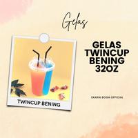 Gambar GELAS | CUP PLASTIK | MINUMAN | KEMBAR | TWIN CUP BENING | GELAS TWINCUP BNG 32OZ ISI 5 dari EkariaBoga undefined 1 Tokopedia