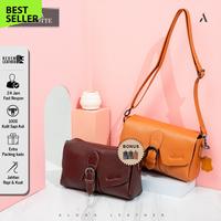 Gambar Tas Selempang Wanita Tas Wanita Kulit Sapi Original Alona Charlotte - Hitam dari Lava Official Shop undefined 1 Tokopedia