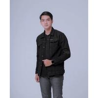 Gambar Jaket Jeans Pria hijau Army original flower country size m l xl - HITAM PEKAT, XL dari Tiara Fashion Store_NEW undefined 2 Tokopedia