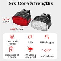 Gambar Lampu Sepeda Depan Belakang LED Charging Waterproof 300mAh dari OnePortal undefined 2 Tokopedia