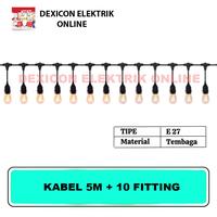 Gambar FITTING LAMPU CAFE GANTUNG 10 METER DEKORASI 10 M OUTDOOR 10 Fitting - 10M+20FITTING dari Dexicon Elektrik Online undefined 4 Tokopedia