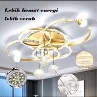 Gambar Lampu gantung plafon modern mewah ring gold minimalis cantik 3 cahaya dari velins sinar undefined 2 Tokopedia