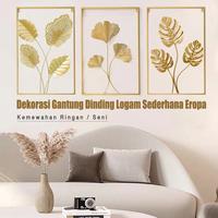 Gambar Eyre Dinding Besi Sofa Ruang Tamu Kreatif Modern Latar Belakang Dinding Wall Decor Hiasan Dinding Frame Metal Gold Daun Leaf Ginko Scandinavian Wall Decor Nordic Tanaman Emas Lukisan - C-Color dari Mecole undefined 3 Tokopedia