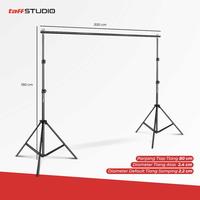 Gambar TaffSTUDIO Bracket Stand Backdrop Foto Studio Aluminium 190x300cm - BS-300 dari Taffware Official Store undefined 4 Tokopedia