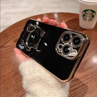 Gambar Case For Infinix Smart 5 6 X657B 7 8 GT 20 Pro Note 10 Pro 30 Pro 40 Pro 5G 40 Pro Plus Zero 30 Hot 40 Pro 11s NFC Soft Case Casing Luxury Plating Silicon Stand Lipat Motif Kucing Cover Handphone - Hitam, SMART 5 dari HanyCaseAcc undefined 3 Tokopedia