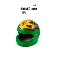 Gambar Lego Minifigure, Headgear Helmet Motorcycle (Standard) with Yellow and Red Flames Pattern-2446px5 dari Brickology undefined 1 Tokopedia