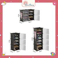 Gambar Rak Penyimpanan Sepatu Tutup Anti Debu Box Shoes Rack Portable Cabinet Multifungsi - 3 Pintu 6 Susun, Hitam dari dbeauteous undefined 5 Tokopedia
