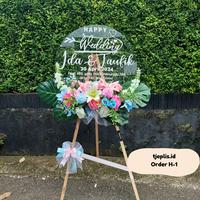 Gambar [Bisa Kirim Hari ini] Papan Bunga Standing Ucapan Akrilik Standing Flower Premium Acrylic untuk Wedding/Birthday/Graduation/Wisuda dll - Merah, D 60 cm dari Tjeplis.id undefined 1 Tokopedia