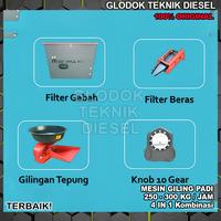 Gambar Mesin Gilingan Padi Tepung Kombinasi Kapasitas 250 - 300 KG / Jam 4 in 1 Pro Original Terbaik Giling Filter Gabah Beras - Tanpa Penggerak dari Glodok Diesel undefined 2 Tokopedia