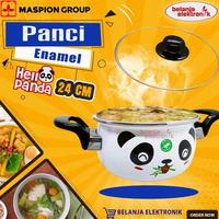 Gambar PROMO! MASPION PANCI ENAMEL HELLO PANDA 24 CM + TUTUP KACA dari novinaila undefined 1 Tokopedia