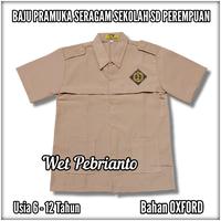 Gambar Baju Pramuka SD Putri Lengan Pendek Atasan Seragam Sekolah Pramuka Penggalang - Cokelat, 6 TAHUN dari Agung Shop Colection undefined 5 Tokopedia