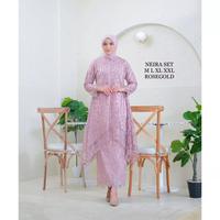 Gambar JUMBO SETELAN KEBAYA PESTA TUNIK NEIRA TILLE SAPTO INNER FULL SATIN+ROK  LILIT TILLE BUSUI LD 120 - SET BABY BLUE, XL dari Momme Collection undefined 3 Tokopedia