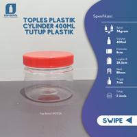 Gambar Toples Tabung Cylinder 400ml Plastik PET Toples Tabung Plastik 400ml - Ttp Transparan, 400ml pendek dari Top Botol_NEW undefined 3 Tokopedia
