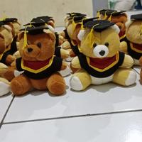 Gambar Boneka Tedy Mini Toga 15 CM/Boneka Wisuda - crem polos dari zahra@ undefined 2 Tokopedia