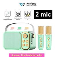 Gambar Winland（Garansi 1 tahun/COD） Ready Stock Winland Karaoke Speaker set ktv Cute Wireless 2 mic Nirkabel Portabel Speaker Bluetooth Akustik Karaoke Luar Ruangan - Hijau dari Winland life_NEW undefined 1 Tokopedia