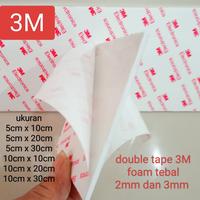 Gambar double tape 3M foam tebal 2 mm dan 3 mm  tape 3M foam electronics super kuat ukuran besar - tebal 2mm, 5cm x 10cm dari bintang gabriel store undefined 1 Tokopedia
