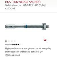 Gambar Std stud anchor HSA-R M12x115 35/20/- HILTI dari PT.PUTRAJAYA INDRAGIRI undefined 1 Tokopedia