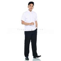 Gambar Setelan Seragam PNS Pemda Pria Lengan Pendek Baju Pdh Pegawai Negeri Seragam Asn Baju Guru Pns Pemda Baju Dinas Murah - Putih / Hitam, 3XL dari Tyaga.id undefined 2 Tokopedia