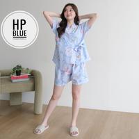 Gambar BAJU TIDUR KIMONO SETELAN CELANA PENDEK / PIYAMA KIMONO CELANA PANJANG - HP BLUE SAKURA dari Twin.sleepwear undefined 2 Tokopedia