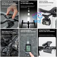 Gambar ROCKBROS 29210012 Barfly Integrated Roadbike Handlebar Mounting GPS Bar Fly Nylon Bicycle Computer Mount For Garmin Wahoo Bryton Base Extention Bracket MTB Road Bike Gopro Light Holder Cycling Accessories 29210012002 dari Wof Wheel of Fortune Official undefined 5 Tokopedia