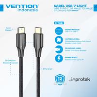 Gambar VENTION TAU Kabel USB Type-C to C Male V Light LED Fast Data Charging - 2M dari Starcomp Semarang undefined 2 Tokopedia