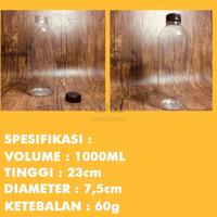 Gambar Botol Kale 1000 ml Plastik 1 Liter Tebal 50PCS - TUTUP PUTIH, PACKING PLASTIK dari DIKEDAIKU undefined 2 Tokopedia