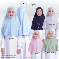 Gambar Monia NADA hijab anak | Jilbab non ped simple by monia size S M L XL | Hijab premium jersey - Pink, L dari Dalila collection undefined 5 Tokopedia