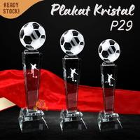 Gambar P29-S Plakat kristal sepak bola 22cm tinggi Crystal kaca Piala medali dari MGM Online undefined 2 Tokopedia