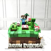 Gambar custom kue ulangtahun minecraft - 15cm, fondant  dari ncc.cakeshop undefined 2 Tokopedia
