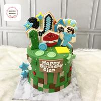 Gambar custom kue ulangtahun minecraft - 15cm, fondant  dari ncc.cakeshop undefined 4 Tokopedia
