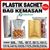 Gambar PLASTIK SACHET SASET ALUMUNIUM FOIL KEMASAN KOPI / SNACK DELKOCHOICE - 7CM X 9CM, FULL ALU BLACK dari kilat packing undefined 4 Tokopedia