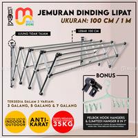 Gambar Jemuran Baju Dinding Lipat 100 cm PELBOK Stainless Anti Karat 1 Meter dari Multi Store IDN undefined 1 Tokopedia