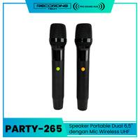 Gambar Recording Tech Party-265 Party265 Active Speaker Portable Aktif Bluetooth Rechargeable Battery Baterai Aki Accu 2x6,5" 2 x 6,5" dengan Mic Wireless dari Pro Sound Hub undefined 2 Tokopedia
