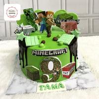 Gambar custom kue ulangtahun minecraft - 15cm, fondant  dari ncc.cakeshop undefined 1 Tokopedia