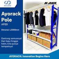 Gambar AYORACK POLE AP20 - AKSESORIS RAK GUDANG BEAM 2 METER - CANTOLAN BAJU  EXTRA ACCESSORIES RACK AYORACK POLE AP20 ACC GANTUNGAN PAKAIAN SERBA GUNA 100KG dari BrothersNetworks undefined 1 Tokopedia