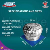 Gambar Turbin Ventilator CKE 16 Inch TB-400-SS-NB-WT Ventilasi Udara Atap dari Fan CKE Bandung undefined 2 Tokopedia