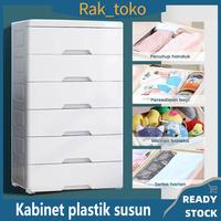 Gambar Lemari Pakaian Plastik Loker Kabinet Drawer Storage Cabinet Putih - 1Locker-6susun dari RaktokoTIK undefined 1 Tokopedia