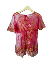 Gambar Kebaya Tile Cornelie Payet Batang Tangan Pendek Kancing Belakang - Biru, M dari Qaireen-id undefined 3 Tokopedia