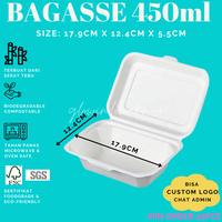 Gambar Bagasse Kotak 450ml Lunchbox Sugarcane Serat Tebu ECO FRIENDLY - Putih dari Glowindo Makmur Abadi undefined 3 Tokopedia